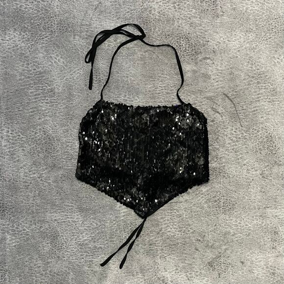 Sequin Forever 21 Halter Crop Top - Picture 1 of 6